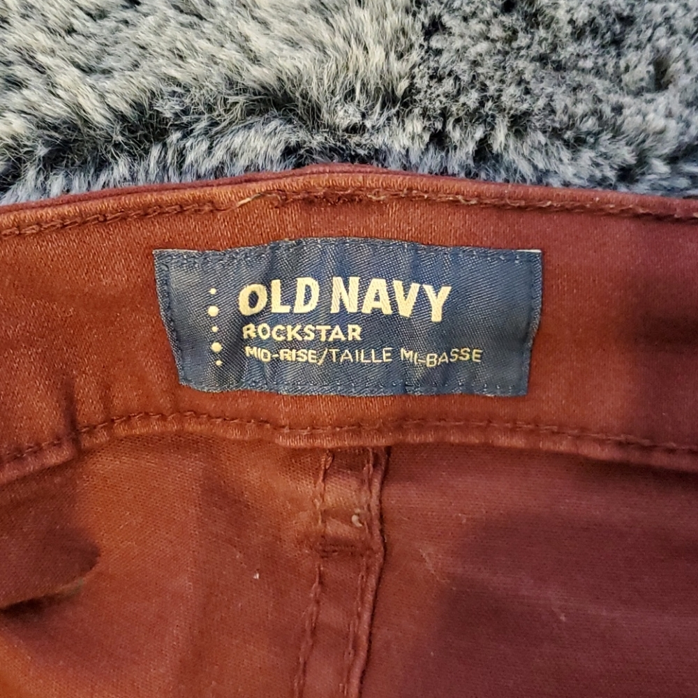 Burgundy Skinny Jeans Mid rise